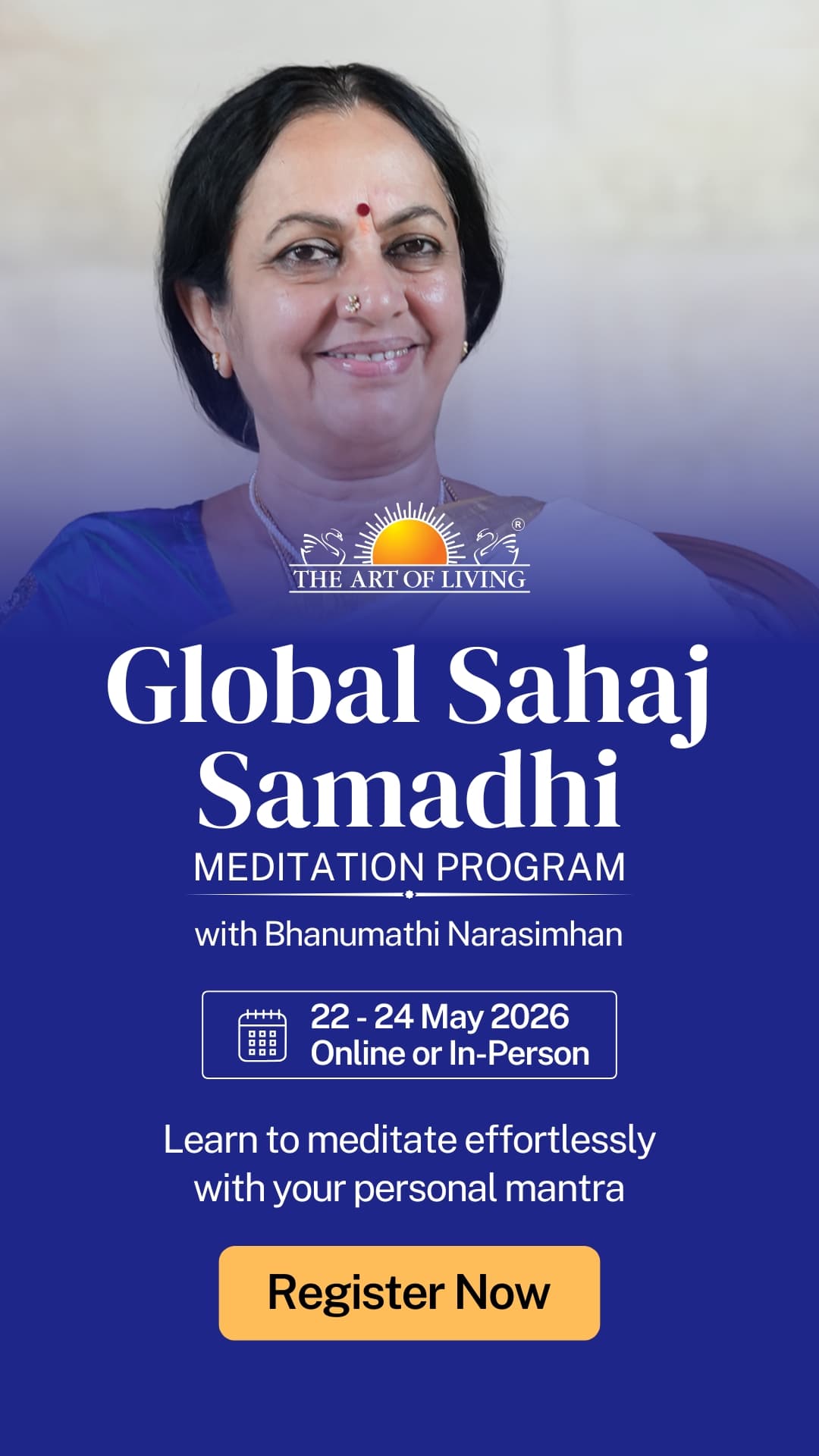 Bhanumathi Narasimhan for Global Sahaj Samadhi Meditation Program